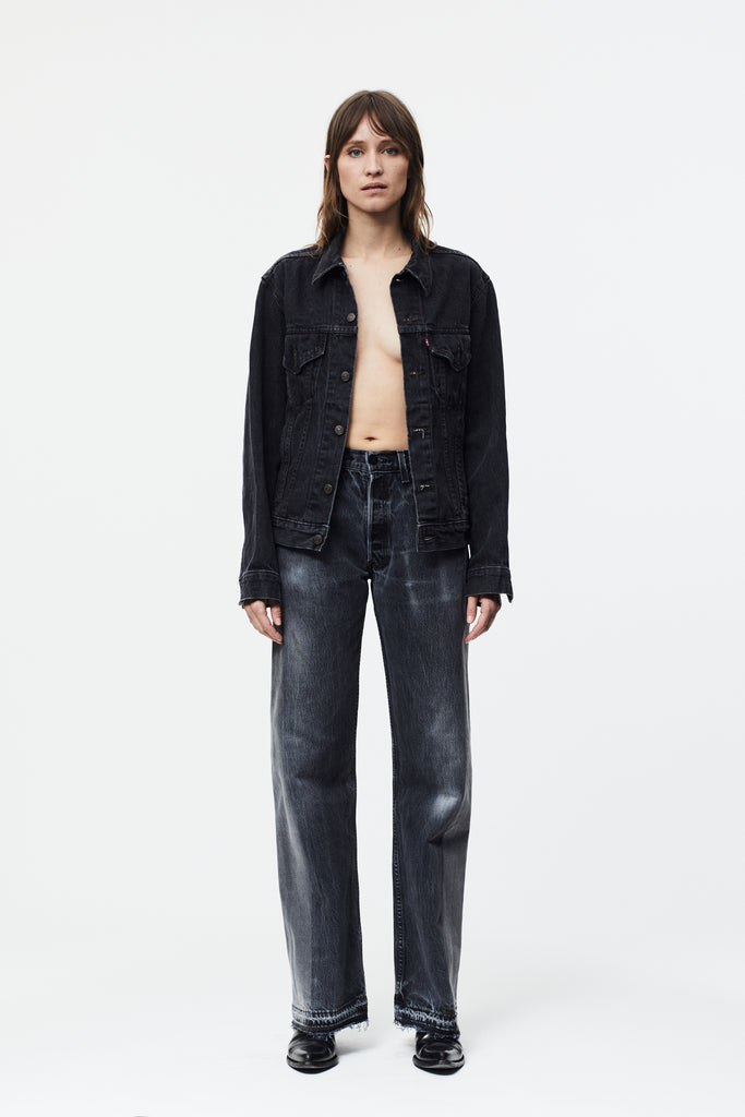 WIDE LEG / FADED BLACK JEANS